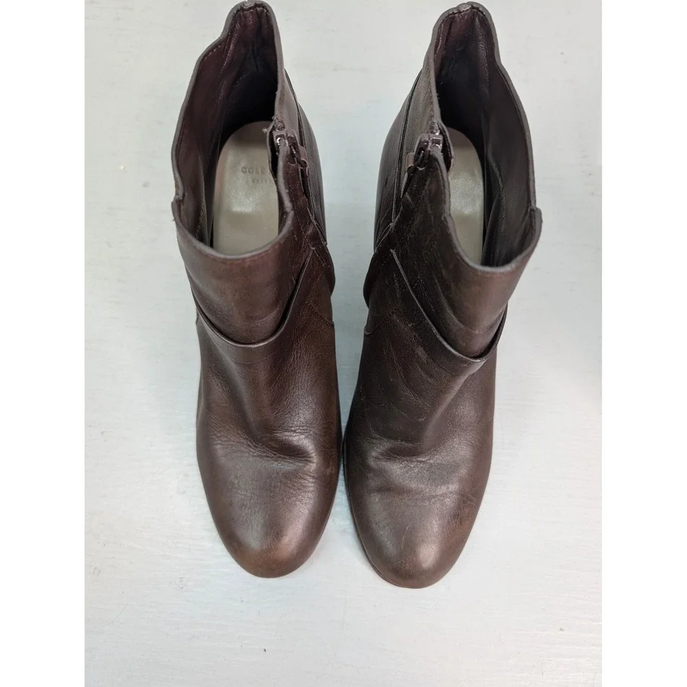 Cole Haan Women's Brown Leather Grand OS Ankle Booties D42739 Size 10B Casual‎